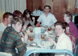 Family Meal-Thanksgiving 1967 Baton Rouge Philip-GreenRed Shirt