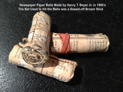 Newspaper Balls Made by Henry T. Beyer Jr.