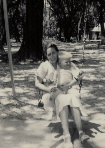 Philip P. Beyer and mother Edna L. Beyer New Orlean Autumn Park 1951