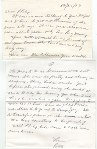 Ruth Pickering Baker Letter 1993