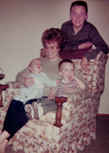 Susan's children Kevin and Wade w- Susan's sister Donna Croop Griggs and brother Dan Croop c-1965