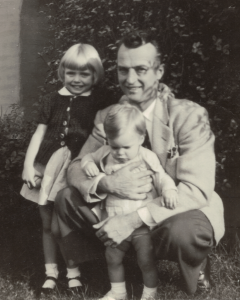 Susan's dad LaRue Croop and her older sister Judy 1943 8x10